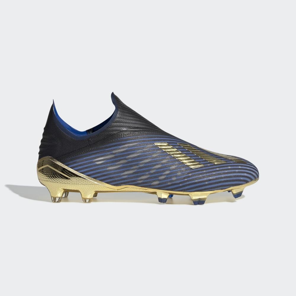 Ghete Fotbal Adidas X 19+ Firm Ground Dama Romania - Negrii/Aurii Metal/Albastri F35320